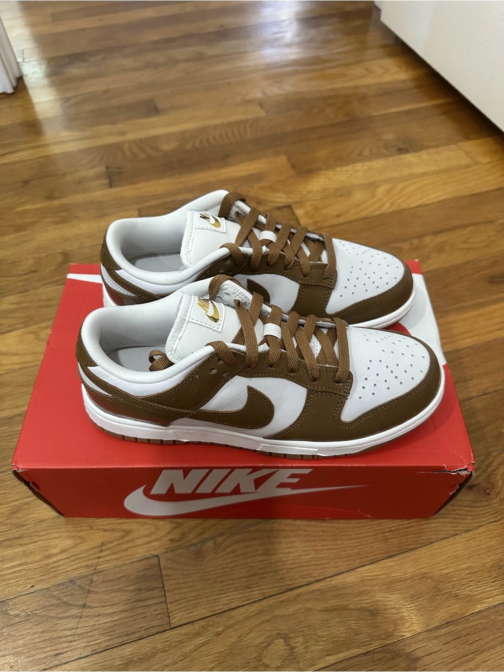 *Slightly Used* Nike Dunk Low Women Brown White (FJ2260-001) Size 7.5W